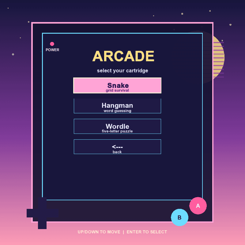 GameBoy Arcade - Game Selection